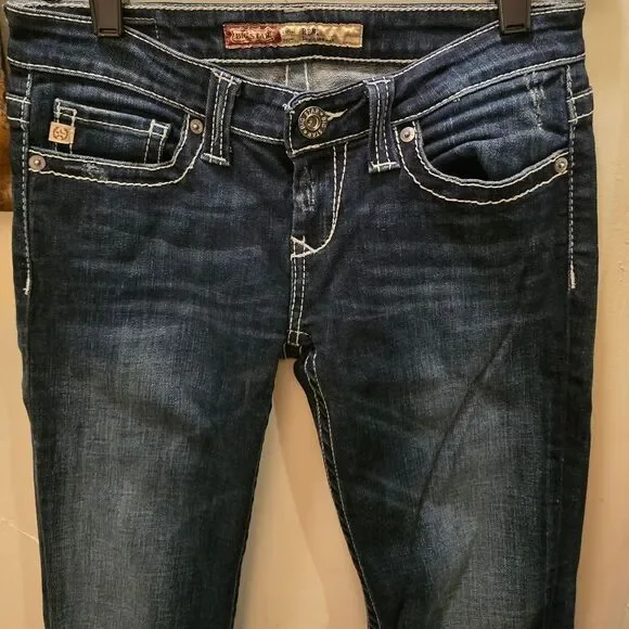 Big Star Dark Blue Boot Cut Jeans 25R x 31 - Picture 2 of 6